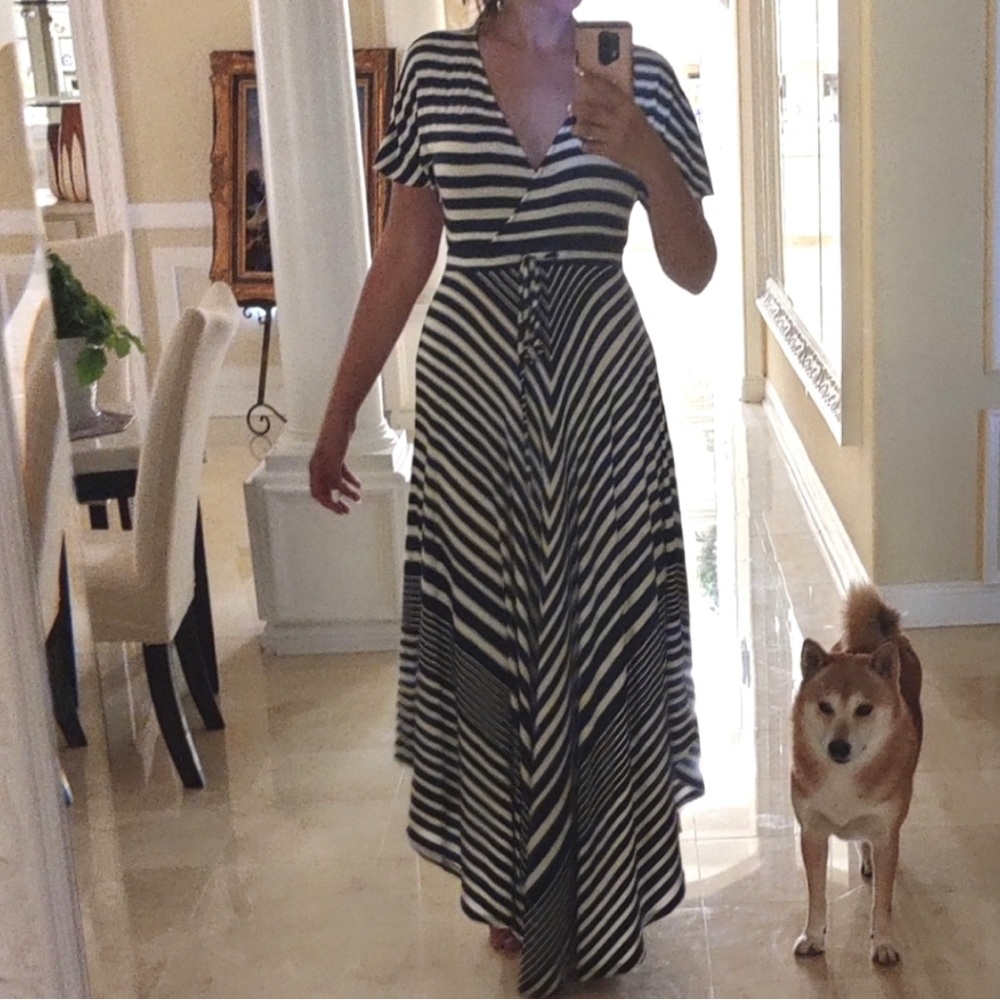 Banana Republic Striped Maxi Dress OS